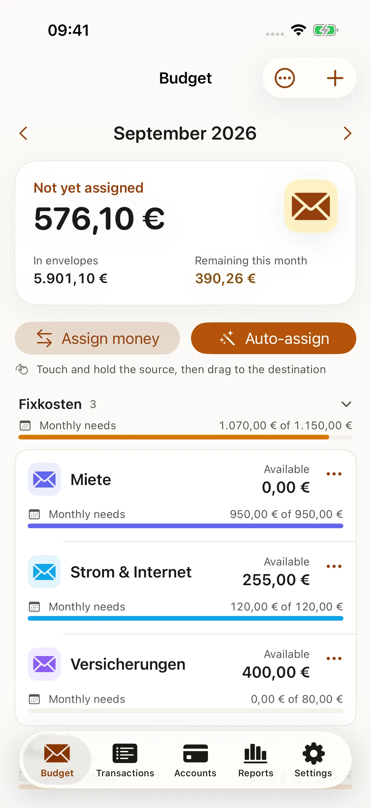 HamsterBudget on iPhone